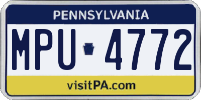 PA license plate MPU4772