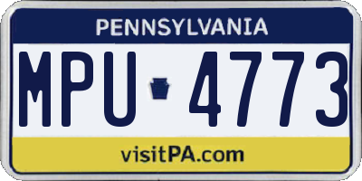 PA license plate MPU4773