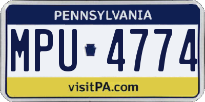 PA license plate MPU4774