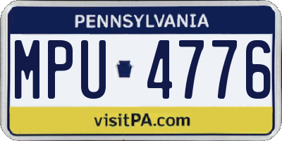 PA license plate MPU4776