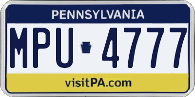 PA license plate MPU4777