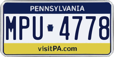PA license plate MPU4778