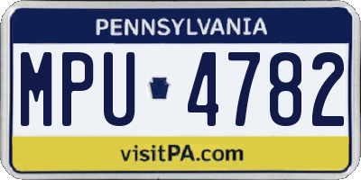 PA license plate MPU4782