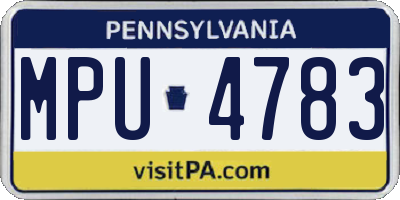 PA license plate MPU4783