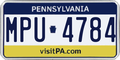 PA license plate MPU4784