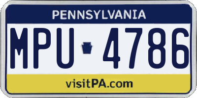 PA license plate MPU4786