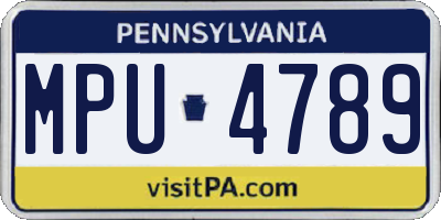 PA license plate MPU4789