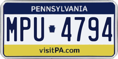 PA license plate MPU4794