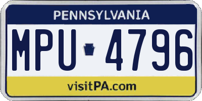 PA license plate MPU4796