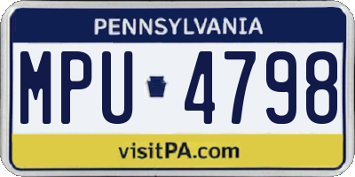 PA license plate MPU4798