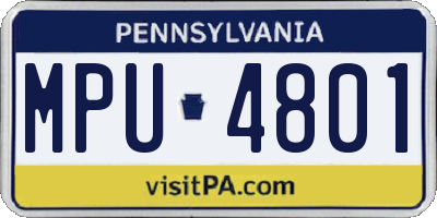 PA license plate MPU4801
