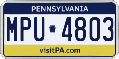PA license plate MPU4803