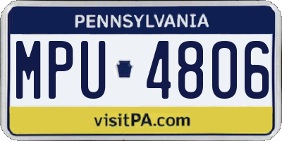 PA license plate MPU4806