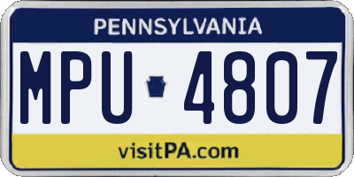 PA license plate MPU4807