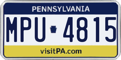 PA license plate MPU4815