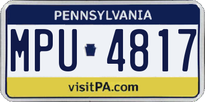 PA license plate MPU4817