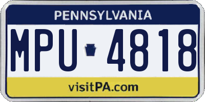 PA license plate MPU4818