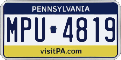 PA license plate MPU4819