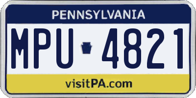 PA license plate MPU4821