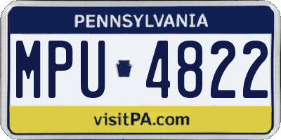 PA license plate MPU4822