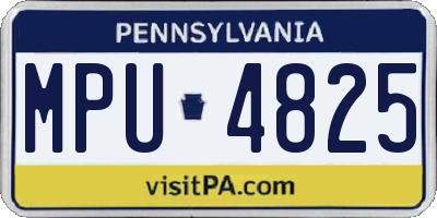 PA license plate MPU4825