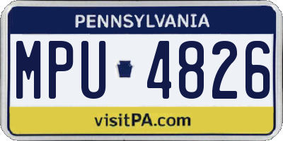 PA license plate MPU4826