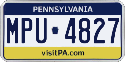 PA license plate MPU4827