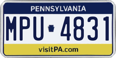 PA license plate MPU4831