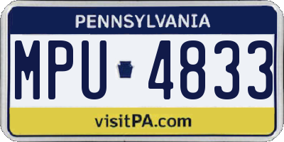 PA license plate MPU4833