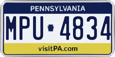 PA license plate MPU4834