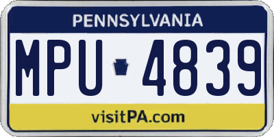 PA license plate MPU4839