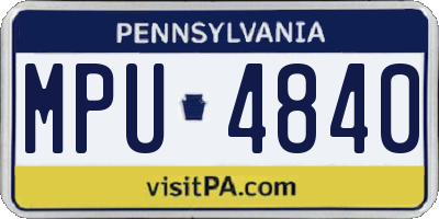 PA license plate MPU4840
