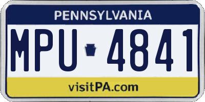 PA license plate MPU4841