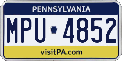 PA license plate MPU4852