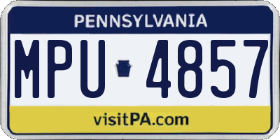 PA license plate MPU4857