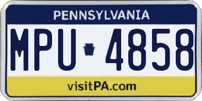 PA license plate MPU4858