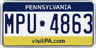 PA license plate MPU4863