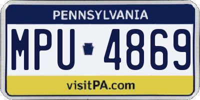 PA license plate MPU4869