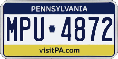 PA license plate MPU4872