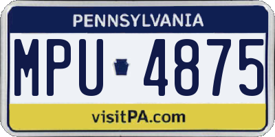 PA license plate MPU4875