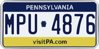 PA license plate MPU4876