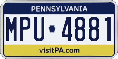 PA license plate MPU4881