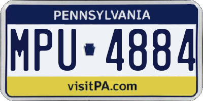 PA license plate MPU4884