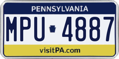 PA license plate MPU4887