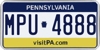 PA license plate MPU4888