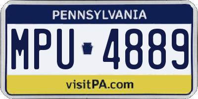 PA license plate MPU4889
