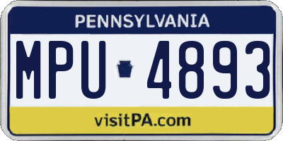 PA license plate MPU4893