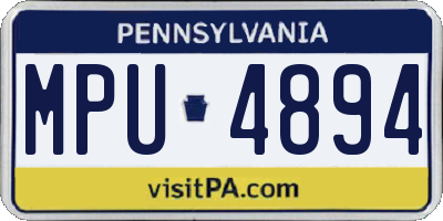 PA license plate MPU4894