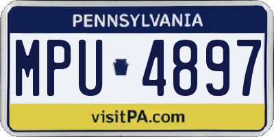 PA license plate MPU4897