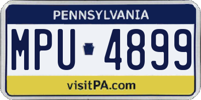 PA license plate MPU4899